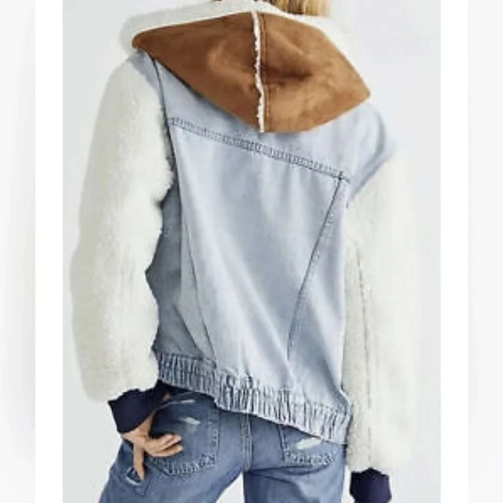 NEW! Free People Cozy Track Denim Jacket 🤍 - Picture 2 of 6